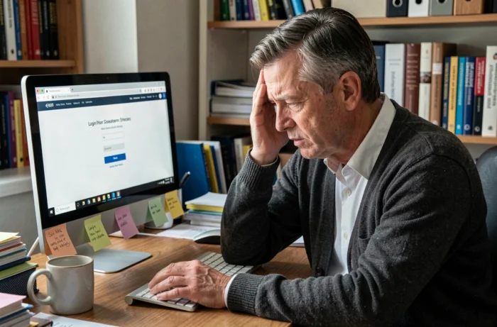 Enseignant à domicile bloqué sur la page de connexion de son webmel de l'académie de Créteil